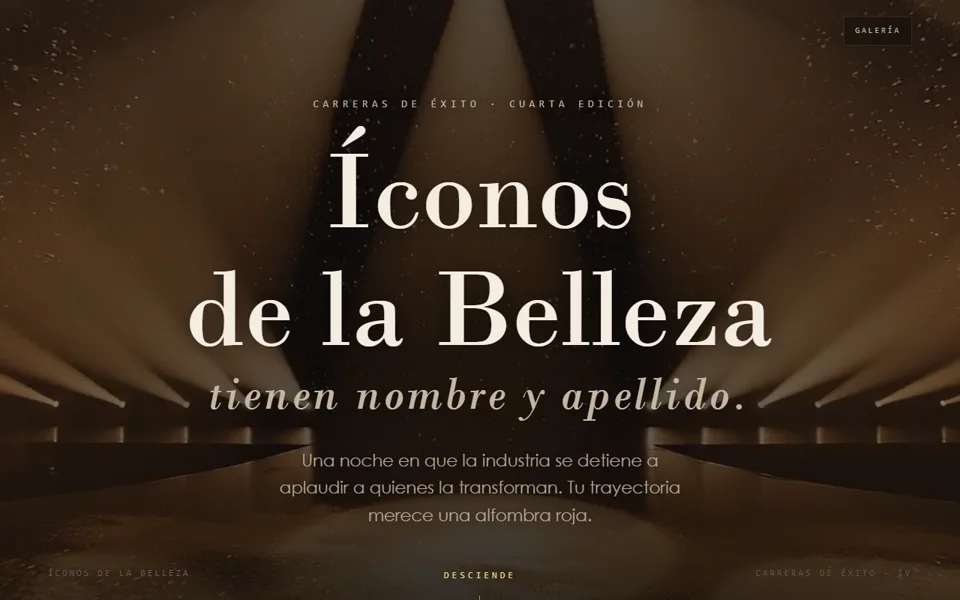 Captura del sitio de Íconos de la Belleza