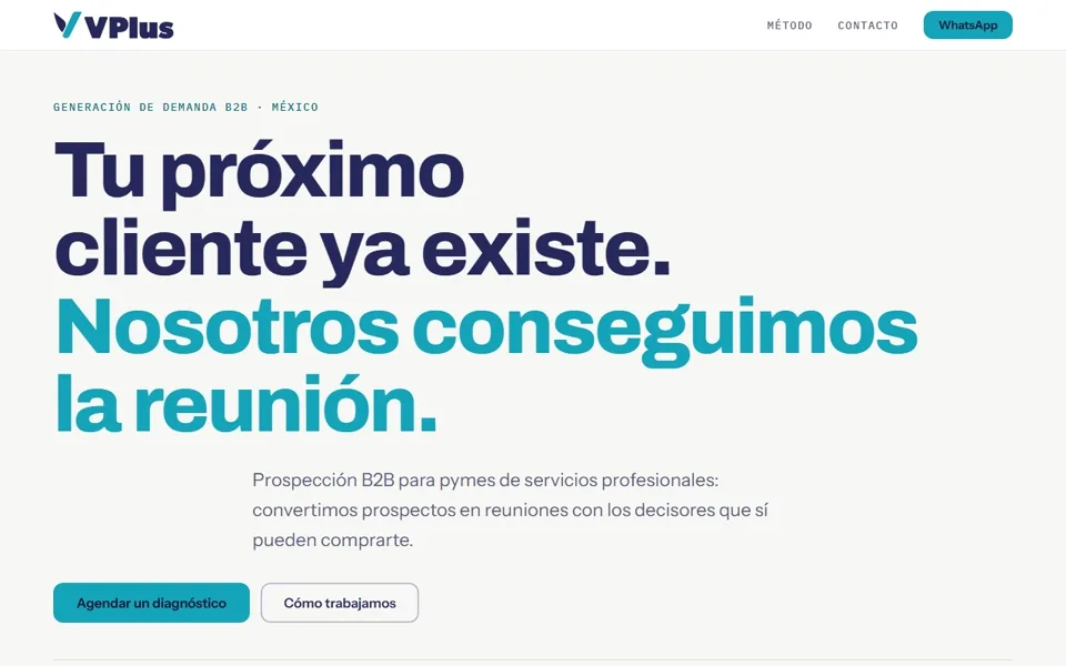 Captura del sitio de VPlus